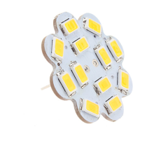G4 LED sijalka / G4 LED žarnica / Hladno bela / 12 LED / 5630 / 4W = 22W / DC12V - pokončni priklop