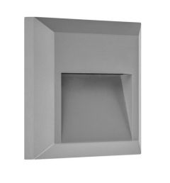 Stenska fasadna nadometna LED svetilka (luč) / Nevtralno bela 4000K / 1,5W / 230V / Siva / IP65