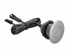 Gumbno pohištveno stikalo / DC12V / 2A 24W / Temno sive barve / premer 40mm / IP20