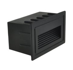 Stenska vgradna LED svetilka (luč) GRF013 / 4000K / 2W / 230V / Črna / IP65