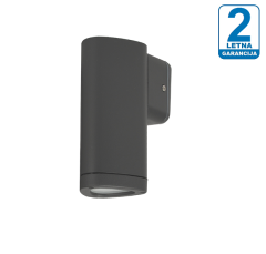 Zunanja fasadna LED svetilka (luč) / Nevtralno bela / 3W CREE LED / 230V / Temno siva / IP54