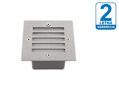 Stenska vgradna LED svetilka (luč) / Hladno bela / 2W / 230V / Saten nikelj / IP54