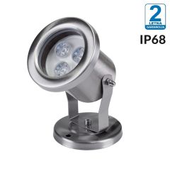 Zunanja fasadna ali talna LED svetilka (luč) / Nerjaveče jeklo / Nevtralno bela / 3W / AC12V / IP68