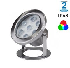 Zunanja fasadna ali talna LED svetilka (luč) / Nerjaveče jeklo / RGB / 6W / AC12V / IP68