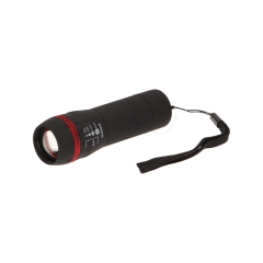 Ročna LED svetilka / Črna / 1W / ZOOM / 3x AAA