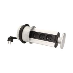 Vgradna (potopna) vtičnica / INOX / 3x EU vtičnica / 230V / ⌀125mm 1