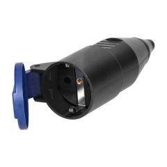 Vtičnica s pokrovom / črna