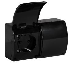 Nadometna vodoodporna vtičnica z zaščitnim pokrovom IP44 / dvojna / 16A / 230V