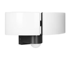 Dvojni vrtni LED reflektor 2x20W s PIR senzorjem gibanja, 2x1600lm, IP65, 4000K, PC, črna