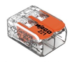 Hitra inštalacijska sponka WAGO 1x2P 0,5-4mm2 za trdo in mehko žico 450V 32A 5kos Wago