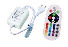 Napajalni kabel z RGB krmilnikom za večbarvni RGB LED trak AC230V / z IR daljincem