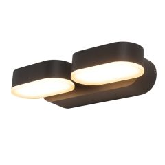 Zunanja LED stenska svetilka 2 x 6W / IP54 / Nevtralno bela / 230V / črna