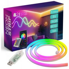 RGB 5m LED Trak Za Daljinsko Upravljanje Z Vodoodpornim Upravljalnikom IP65 5V USB Neon
