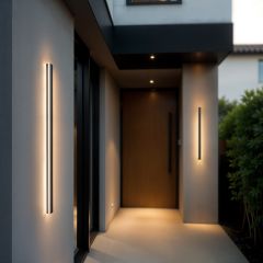 LED zunanja stenska svetilka 100cm 18W 3000K Črna