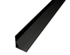 ALU kotni profil za LED trak / 2m / Zaobljen pokrov / komplet / 16 x 16mm ČRN