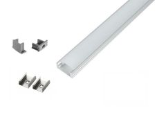 ALU nadgradni profil za LED trak / 2m / na klik / komplet / 15 x 6mm