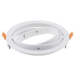Vgradno stropno ohišje za LED ali halogensko žarnico AR111 / G53  / Ø170mm (Bele barve)