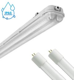 Vodotesna IP65 stropna luč 120cm + 2X LED sijalka T8 220V / Hladno bela