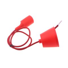 Viseči montažni okov E27 z električnimi vodniki / Rdeče barve
