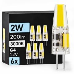 Komplet 6x LED sijalka G4 2W 140 lm 3000K 12V