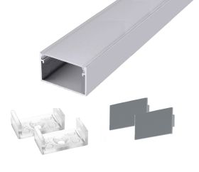 ALU nadgradni ELOKSIRAN profil za LED trak / 2m / na klik / komplet / 30 x 20mm / BELI