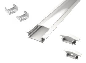 ALU vgradni ELOKSIRAN profil za LED trak / 2m / na klik / komplet / 23,2 x 8mm / BEL